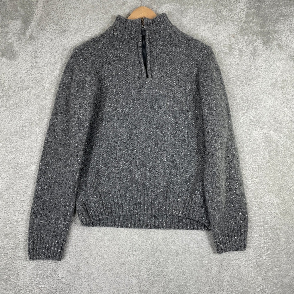 Luca Nobili Quarter Zip Sweater Womens Medium‎ Gray Wool Blend Made in Italy